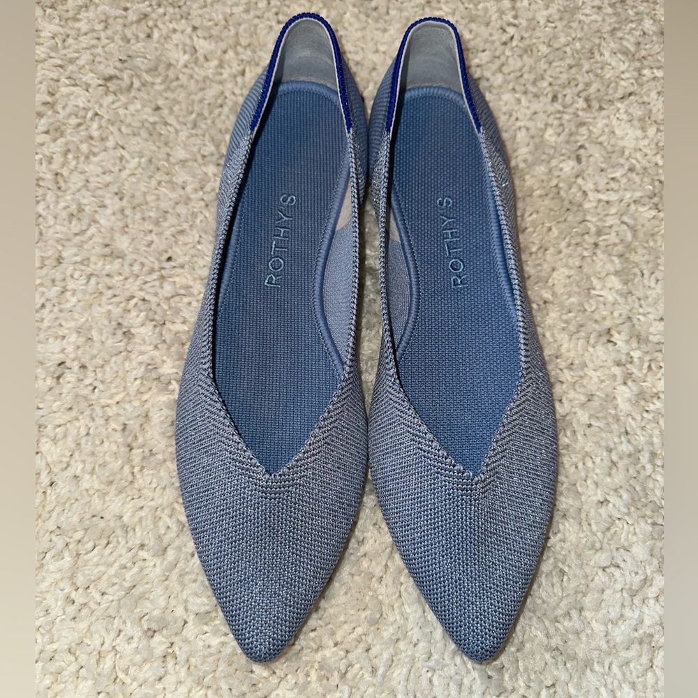 Women's Rothy's The Point Flats in Something Blue Size 8 new without box